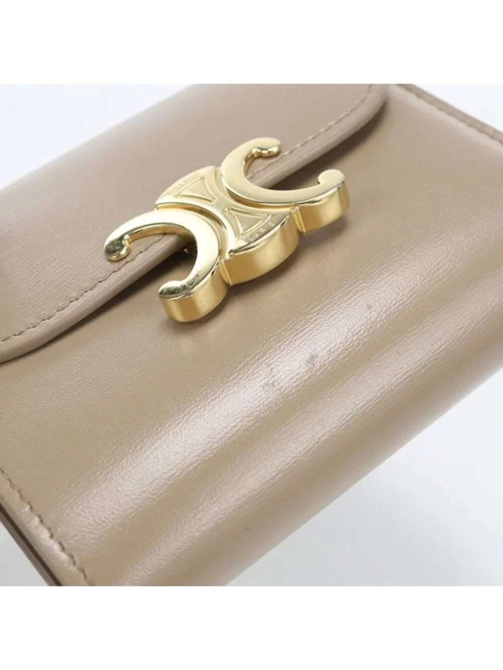 Celine Small Flap Wallet Triomphe Trifold Calfskin